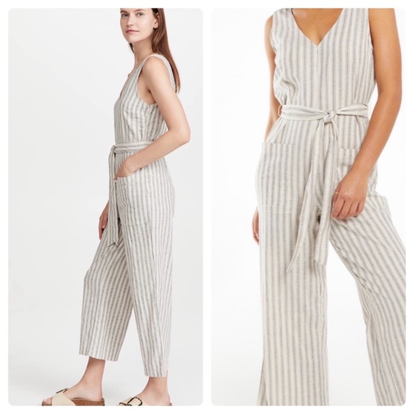 Z SUPPLY CROPPED STRIPED JUMPSUIT - Picture 1 of 7